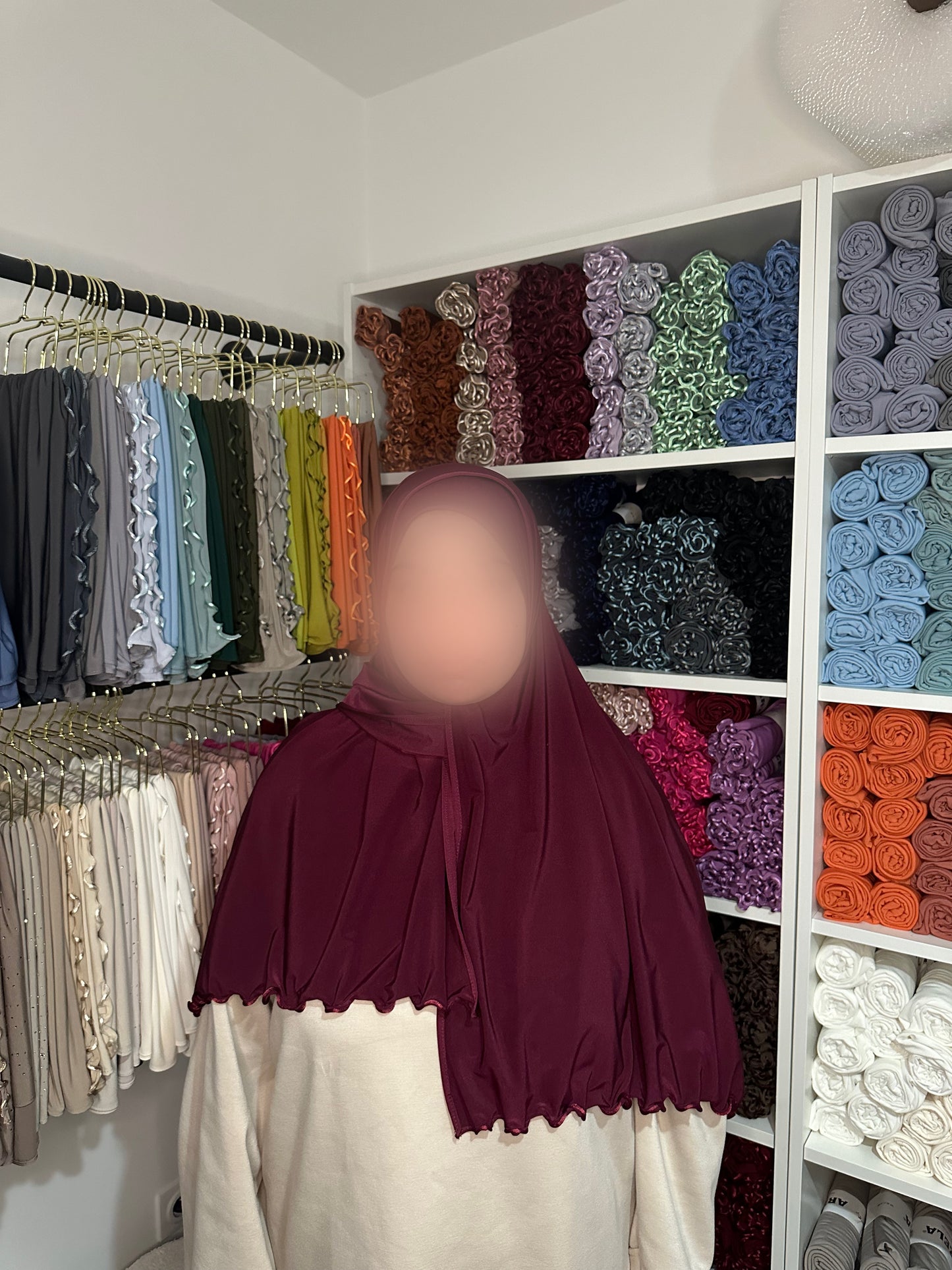 Jersey prenium satin frisé - Raisin