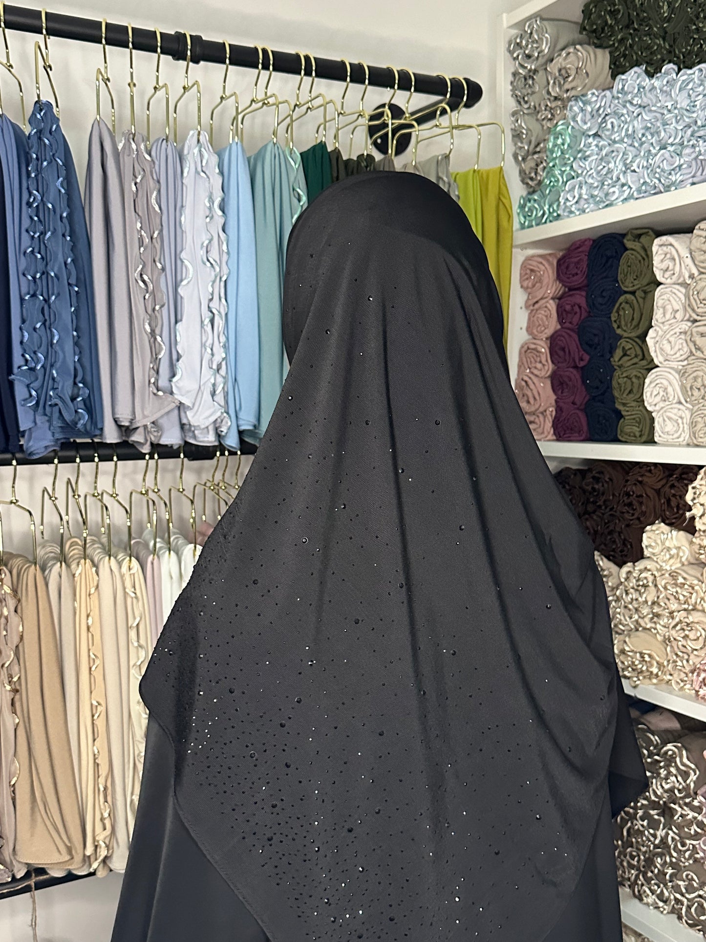 Jersey premium luxe Perle - Noir