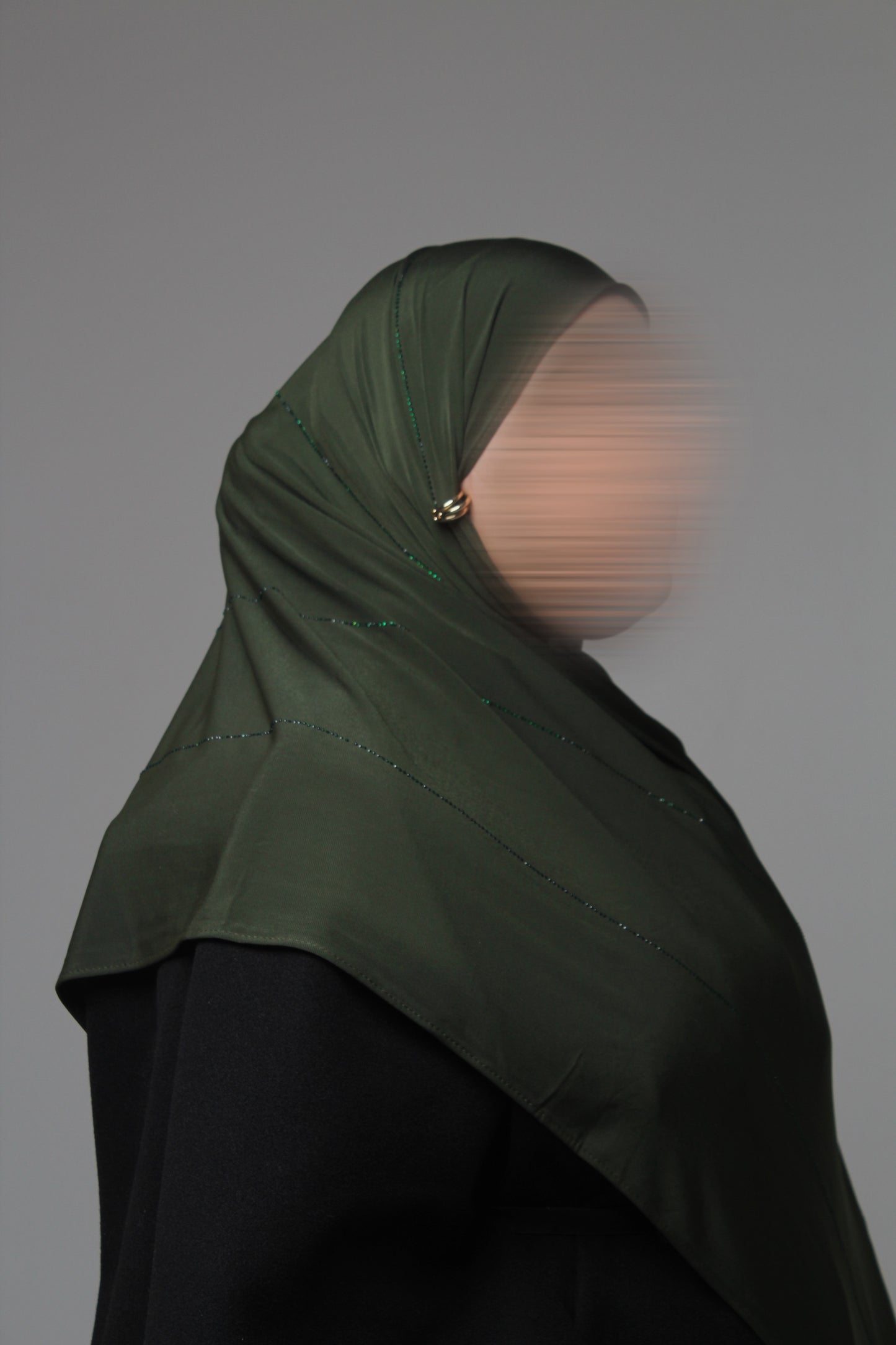 Jersey premium luxe bouclé strass - Kaki