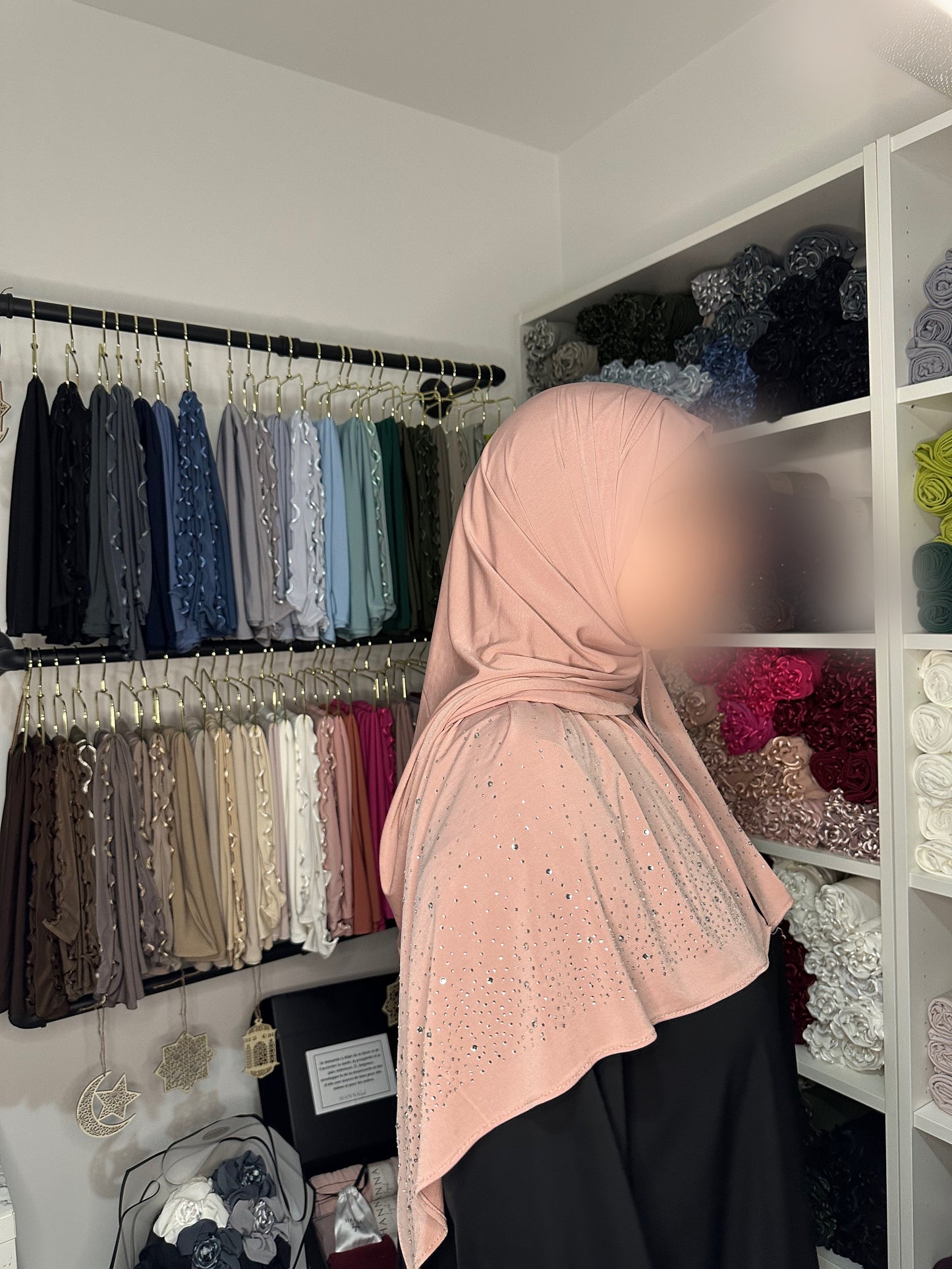 Jersey premium luxe Perle - Rose pale