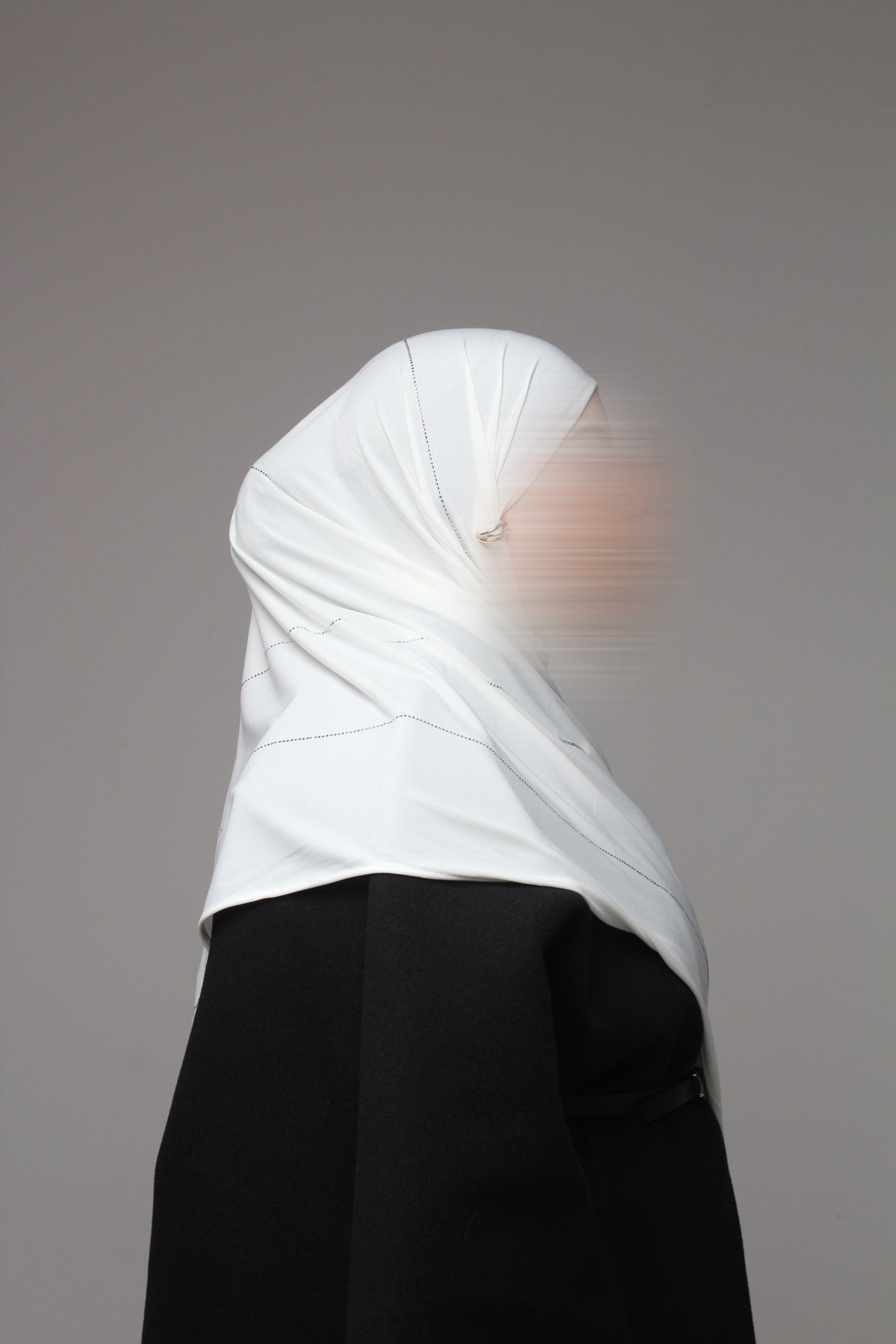 Jersey premium luxe bouclé strass - Blanc