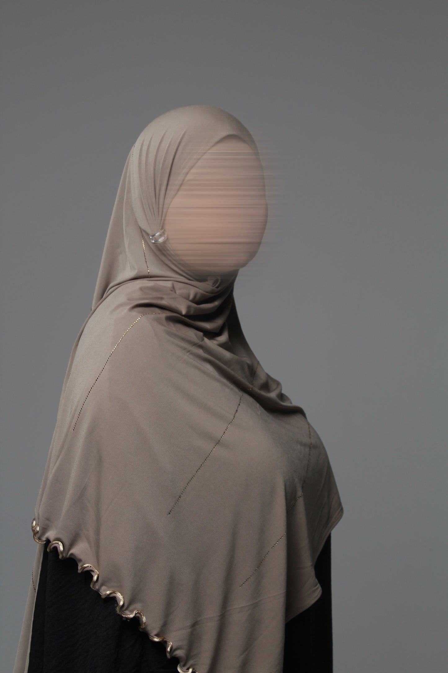 Jersey premium luxe bouclé strass - Moka