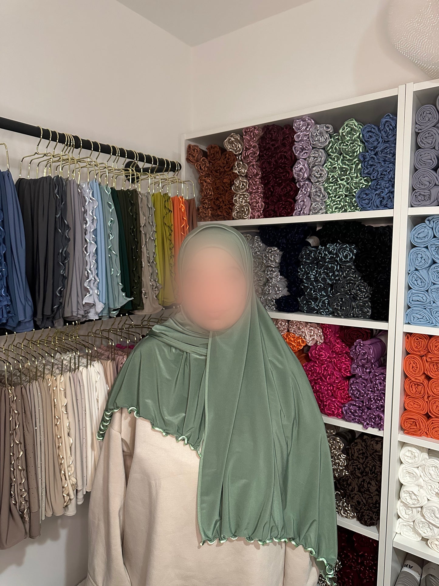 Jersey prenium luxe frisé satin - Menthe