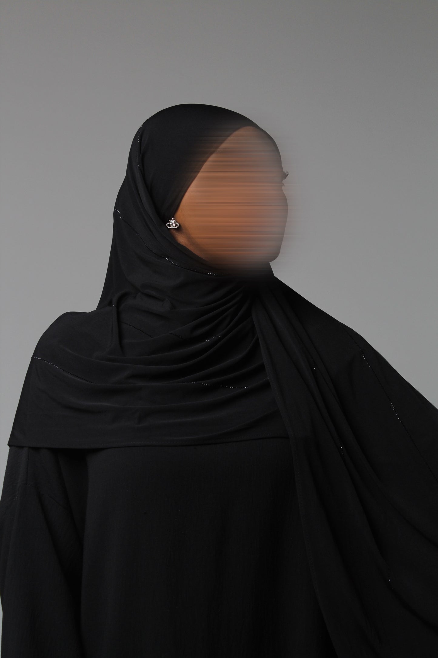 Jersey premium luxe bouclé strass - Noir