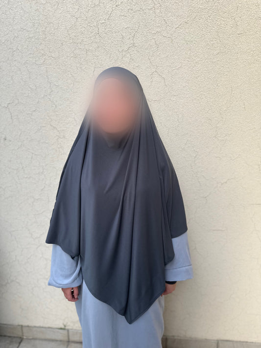 Khimar Jersey Premium luxe - Gris foncé