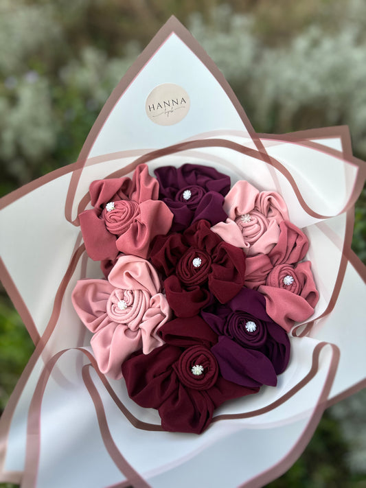 Bouquet de Quatre Hijabs - Very Ruby