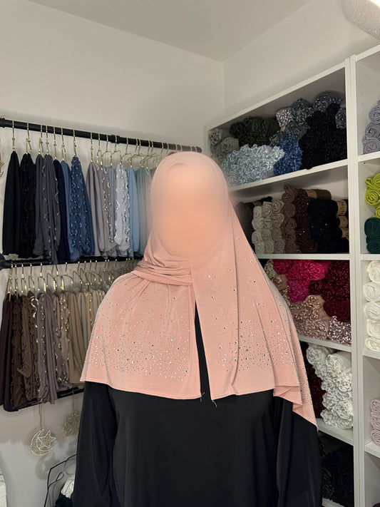 Jersey premium luxe Perle - Rose pale
